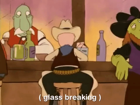Glass Breaking Cowboy Drinking Loop GIF