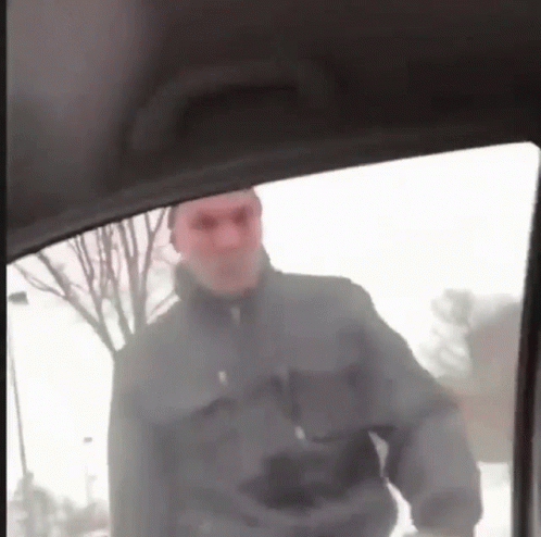 Glass Breaking Enraged Man Hitting Car Window GIF