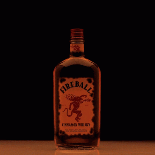Glass Container With Bright Orange Flame