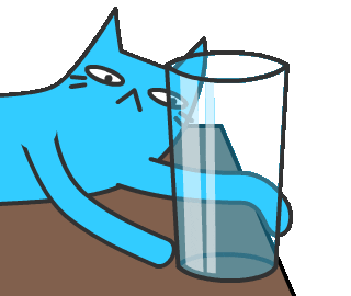 Glass Pushed Mischievous Blue Cat GIF