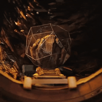 Glass Sphere on Wooden Platform