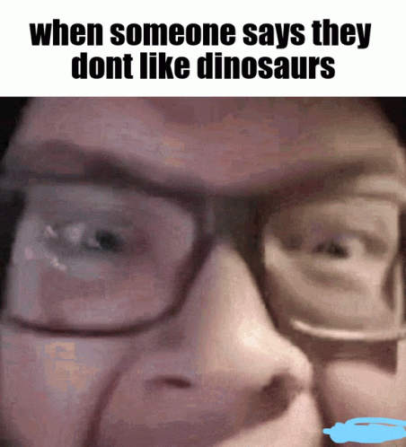 Glasses Person Says They Dont Like Dinosaurs GIF