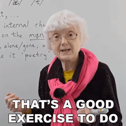 Glasses-Wearing Woman Pink Scarf Says That's Good Exercise
