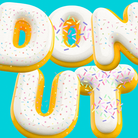 Glazing Donut Cake Text GIF