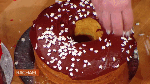 Glazing Giant Donut Cake GIF