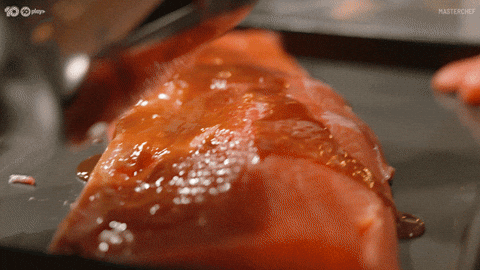 Glazing Smoked Salmon GIF