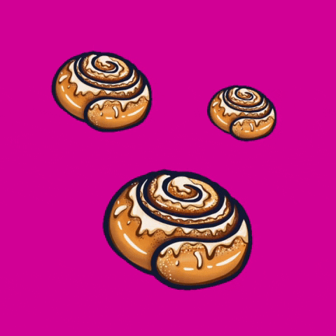 Glazing Yummy Cinnamon Rolls GIF