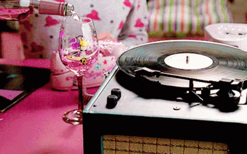 Glee Rachel Berry Drinking With Broken Record GIF