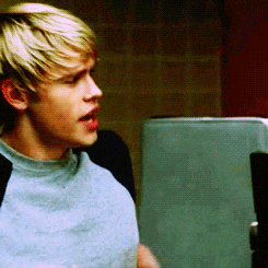 Glee Sam Evans Flexing His Abs GIF