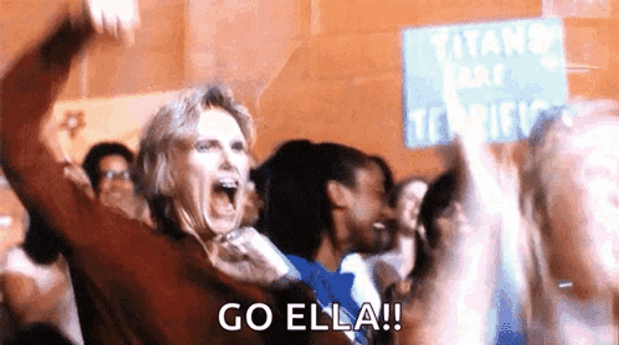 Glee Sue Sylvester Crow Cheering Go Ella GIF