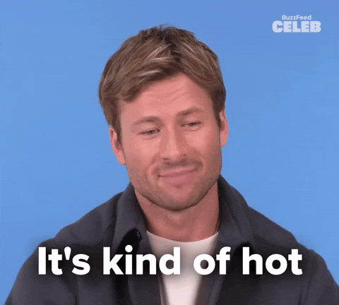 Glen Powell Amazed Buzzfeed Interview GIF