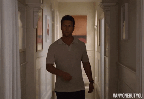 Glen Powell Approaching Anyone But You GIF