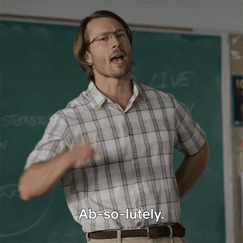 Glen Powell Energetic Pointing Absolutely GIF