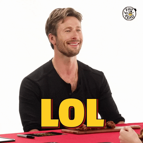 Glen Powell Laughing Out Loud GIF