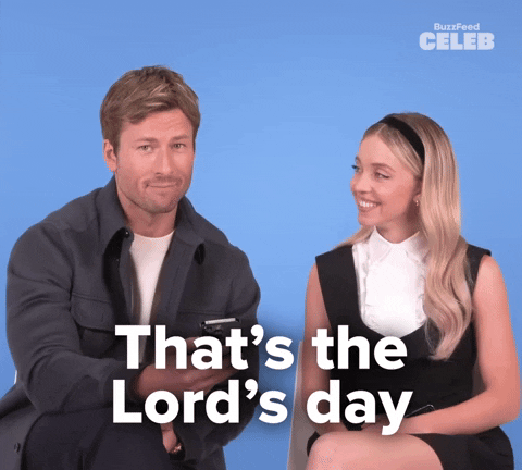 Glen Powell Sydney Sweeney Buzzfeed Interview GIF