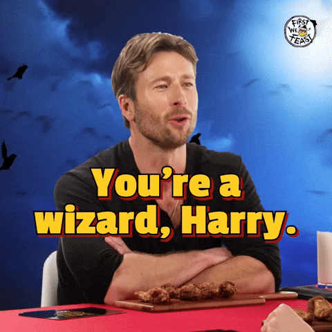 Glen Powell You're A Wizard Harry Meme GIF