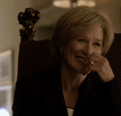 Glenn Close Snickering GIF