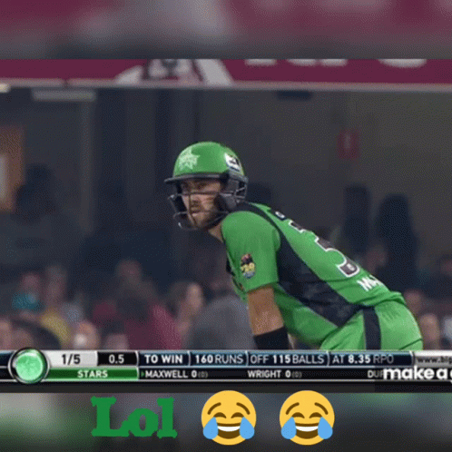 Glenn Maxwell Misses Serve Ball GIF