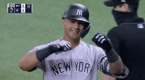 Gleyber Signs To The Fans GIF