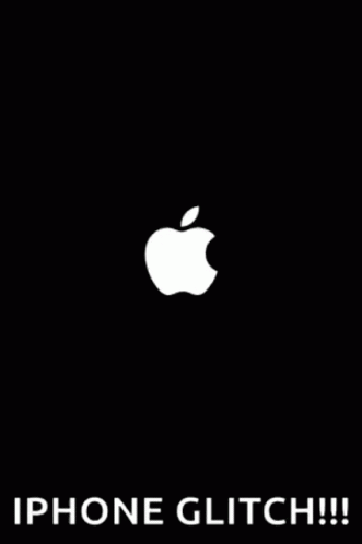 Glitch Apple Logo Black Background GIF