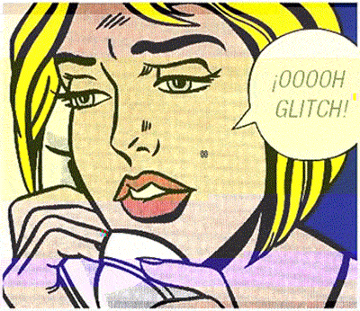Glitch Pop Art Girl Calling GIF