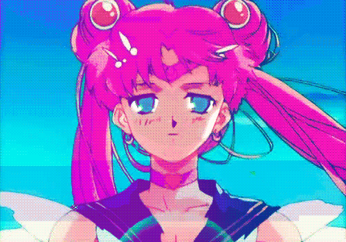 Glitch Sailor Moonpretty Sailor Moon With Pink Hair Glitching. GIF