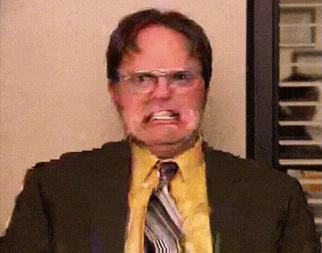 Glitch Screaming Dwight Schrute GIF