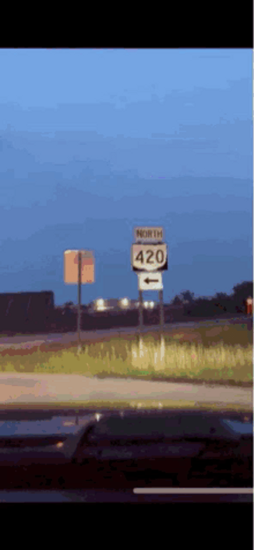 Glitching 420 Street Sign GIF