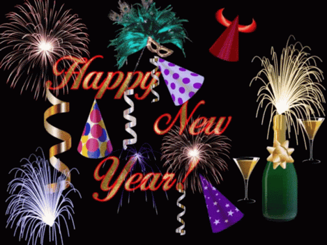 Glitching Happy New Year Animated GIF