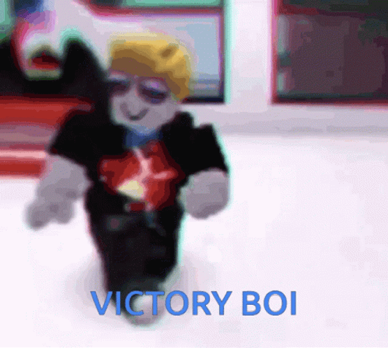 Glitching Lego Boy Victory Dance GIF