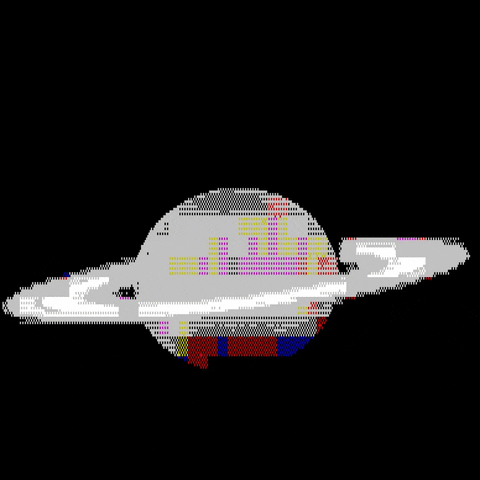 Glitching Saturn Video Animation GIF