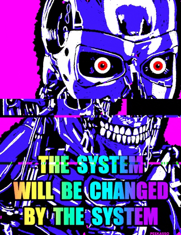 Glitchy Artificial Intelligence Robot Head GIF