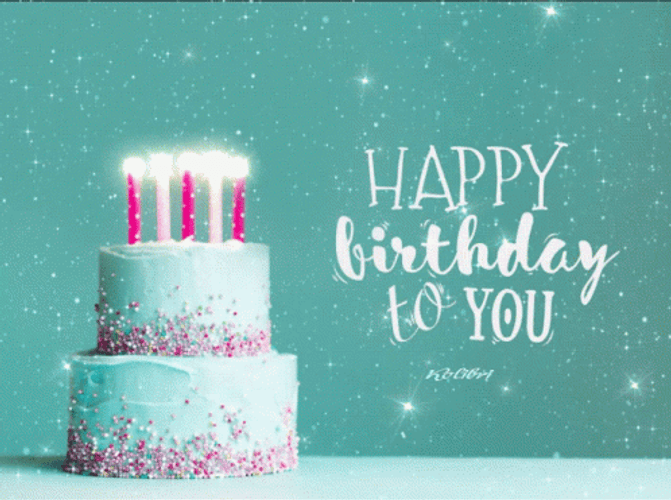Glitter Cake For Birth Greeting  GIF