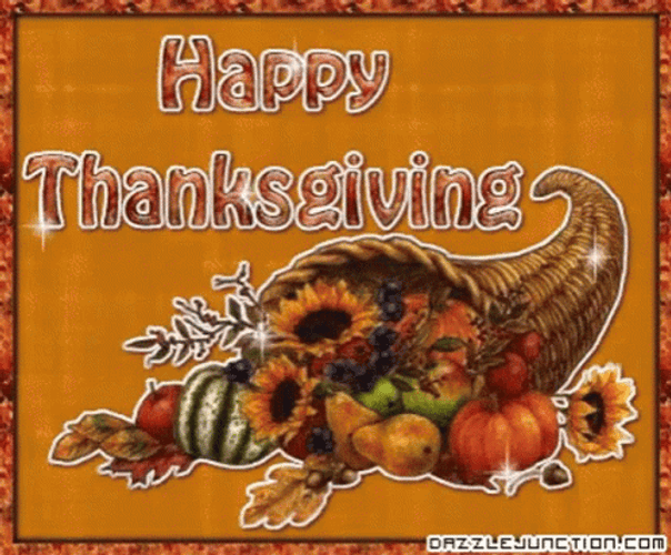Glitter Card Animated Thanksgiving GIF