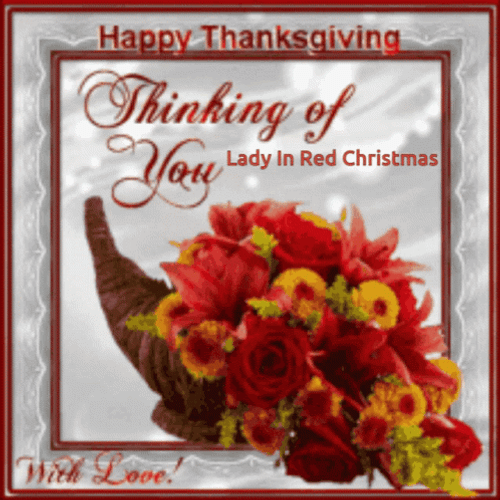 Glitter Flowers Animated Thanksgiving GIF