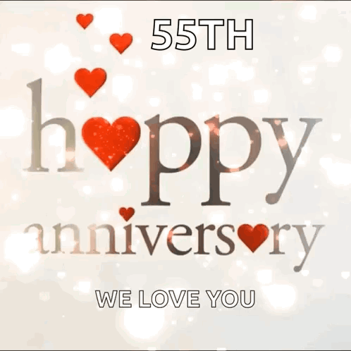 Glitter Happy Anniversary Fifty Fifth We Love You GIF