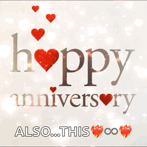 Glitter Happy Anniversary Heart Wishes GIF