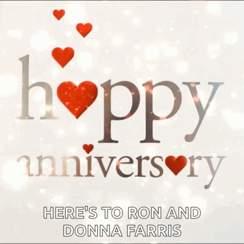 Glitter Happy Anniversary Heres To Ron And Donna Farris GIF