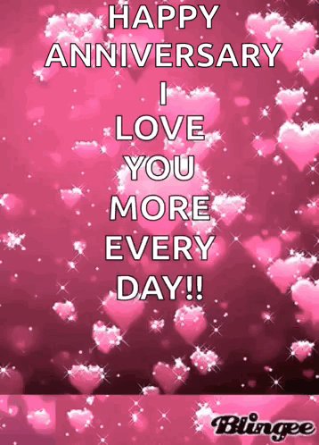 Glitter Happy Anniversary I Love You More Every Day GIF