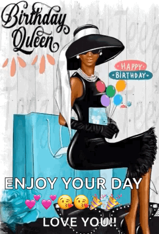Glitter Happy Birthday Sister Queen GIF