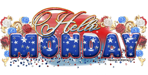 Glitter Text Hello Monday GIF
