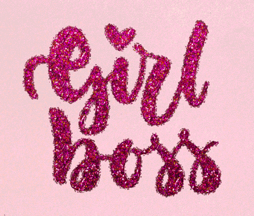 Glittered Pink Girl Boss Female Art GIF
