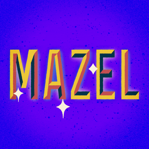 Glittering Gold Mazel Tov GIF