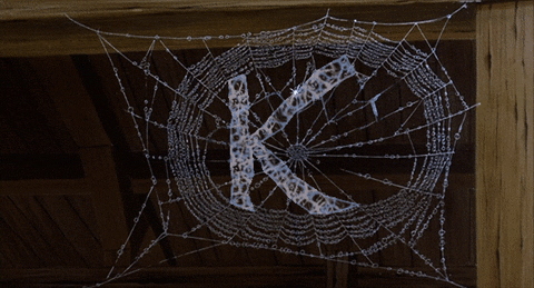 Glittering K On Spider Web GIF