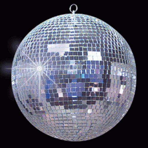 Glittering Silver Disco Ball GIF