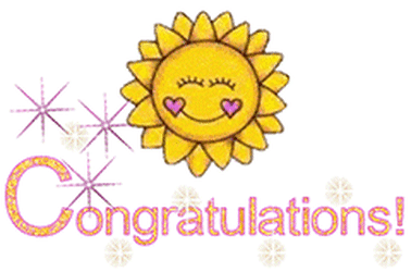 Glittery Congrats Sun Computer Graphic GIF
