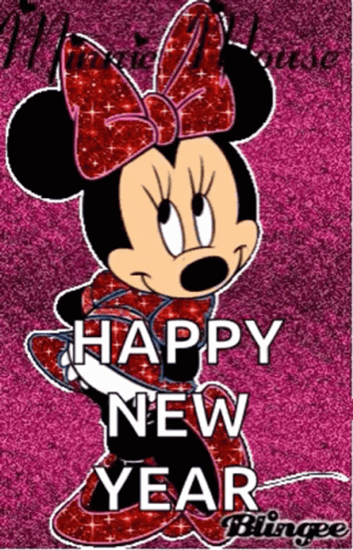 Glittery Minnie Mouse Disney Happy Birthday GIF