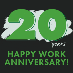 Glitzy Happy Work Anniversary 20 Years GIF