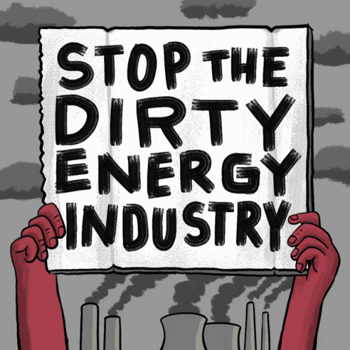 Global Warming Dirty Energy Slogan GIF