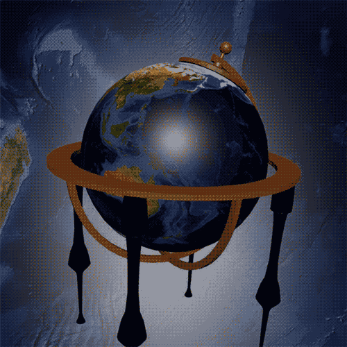 Globe Rotating On A Cradle GIF